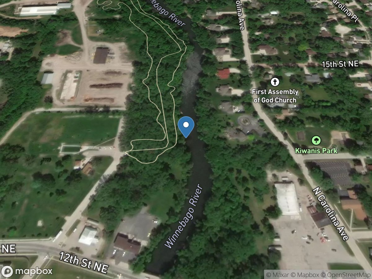 Winnebago River at Mason City, IA location