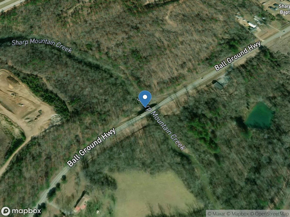 Sharp Mtn Creek at Old GA 5, below Ball Ground, GA location