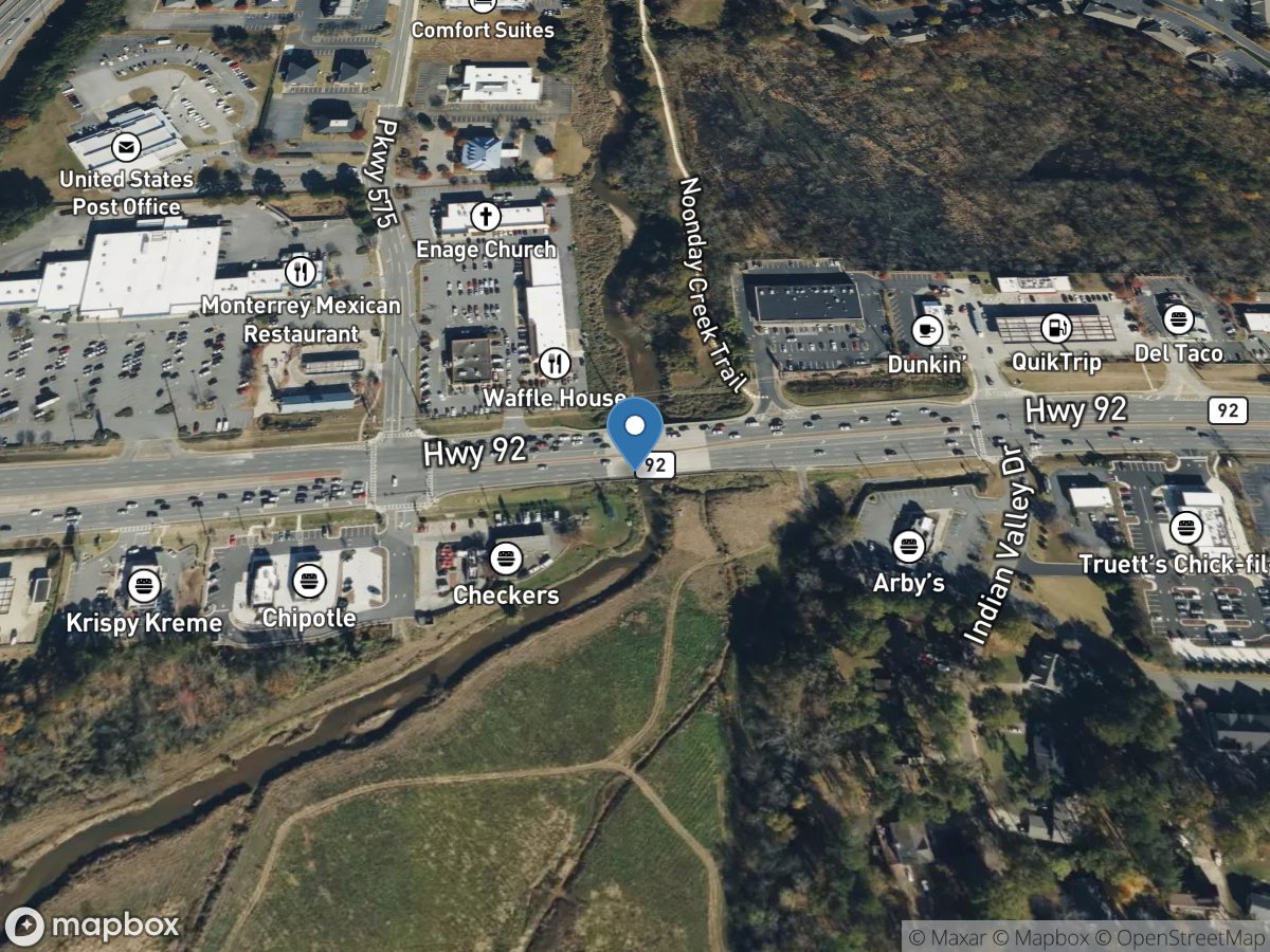 Noonday Creek at GA 92, near Woodstock, GA location