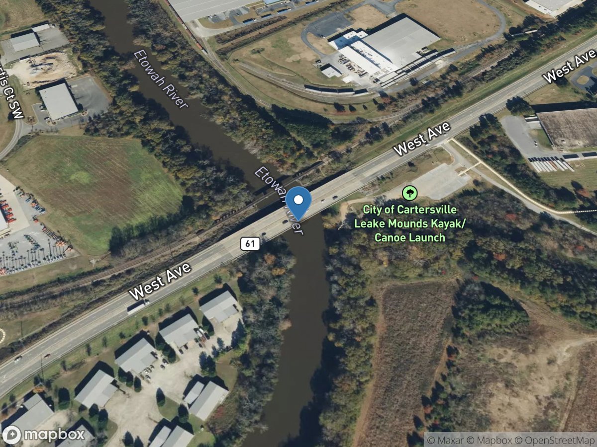 Etowah River at GA 61, near Cartersville, GA location