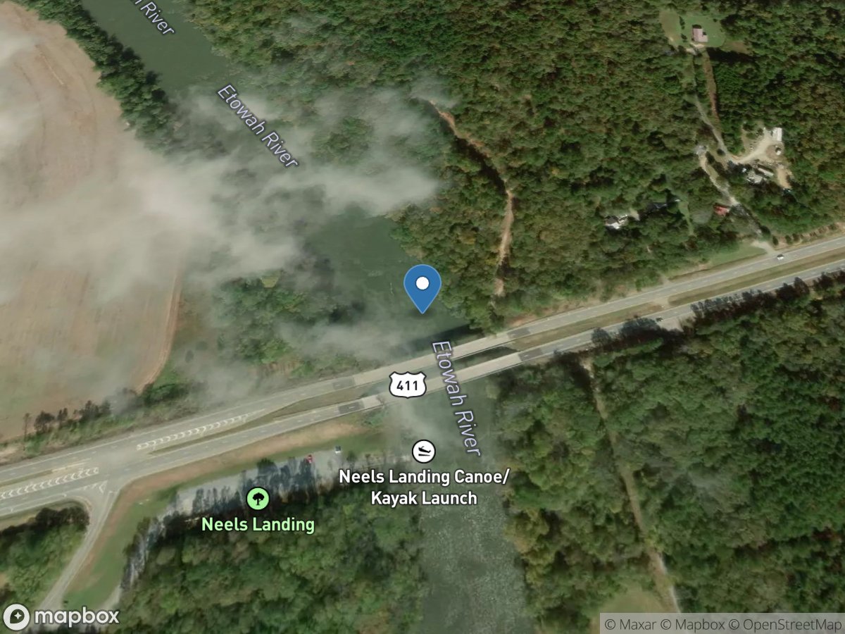 Etowah River near Kingston,GA location