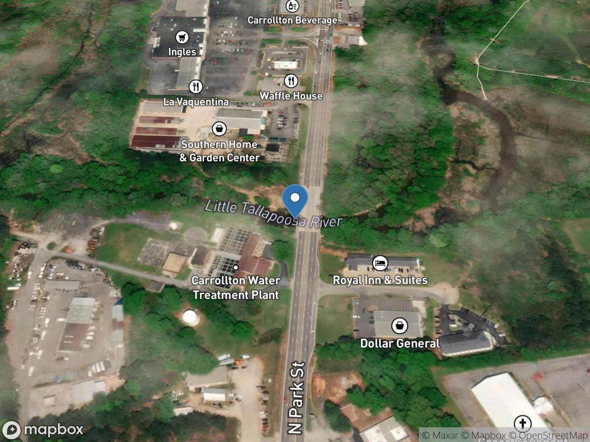 Little Tallapoosa River at US 27, at Carrollton,GA location