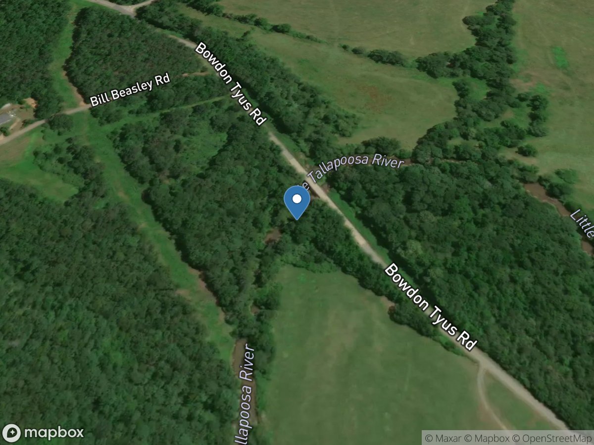 Little Tallapoosa River near Bowden, GA location