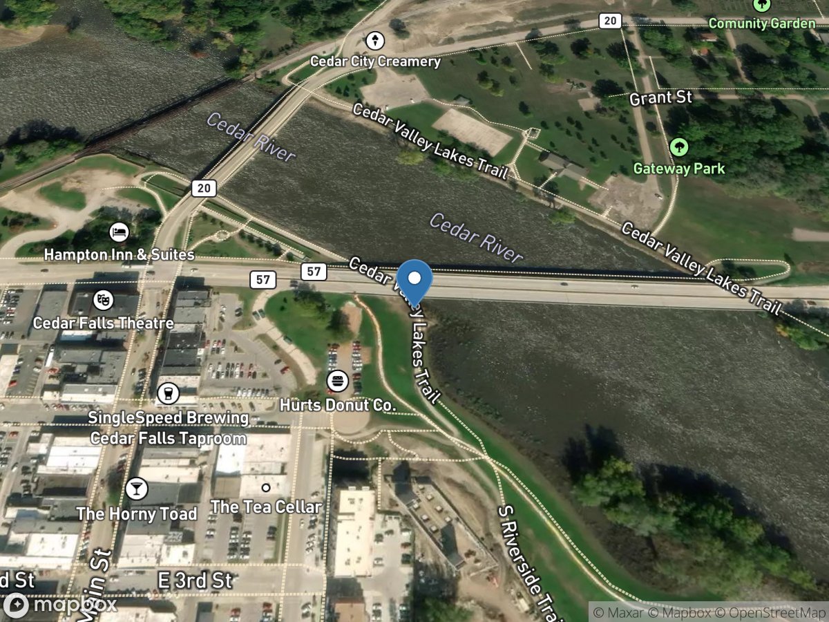 Cedar River at Cedar Falls, IA location