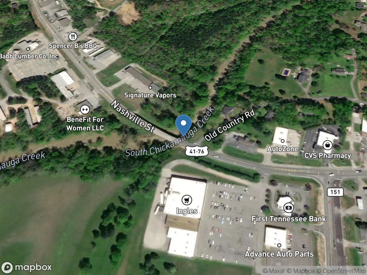 South Chickamauga Creek at Ringgold, GA location