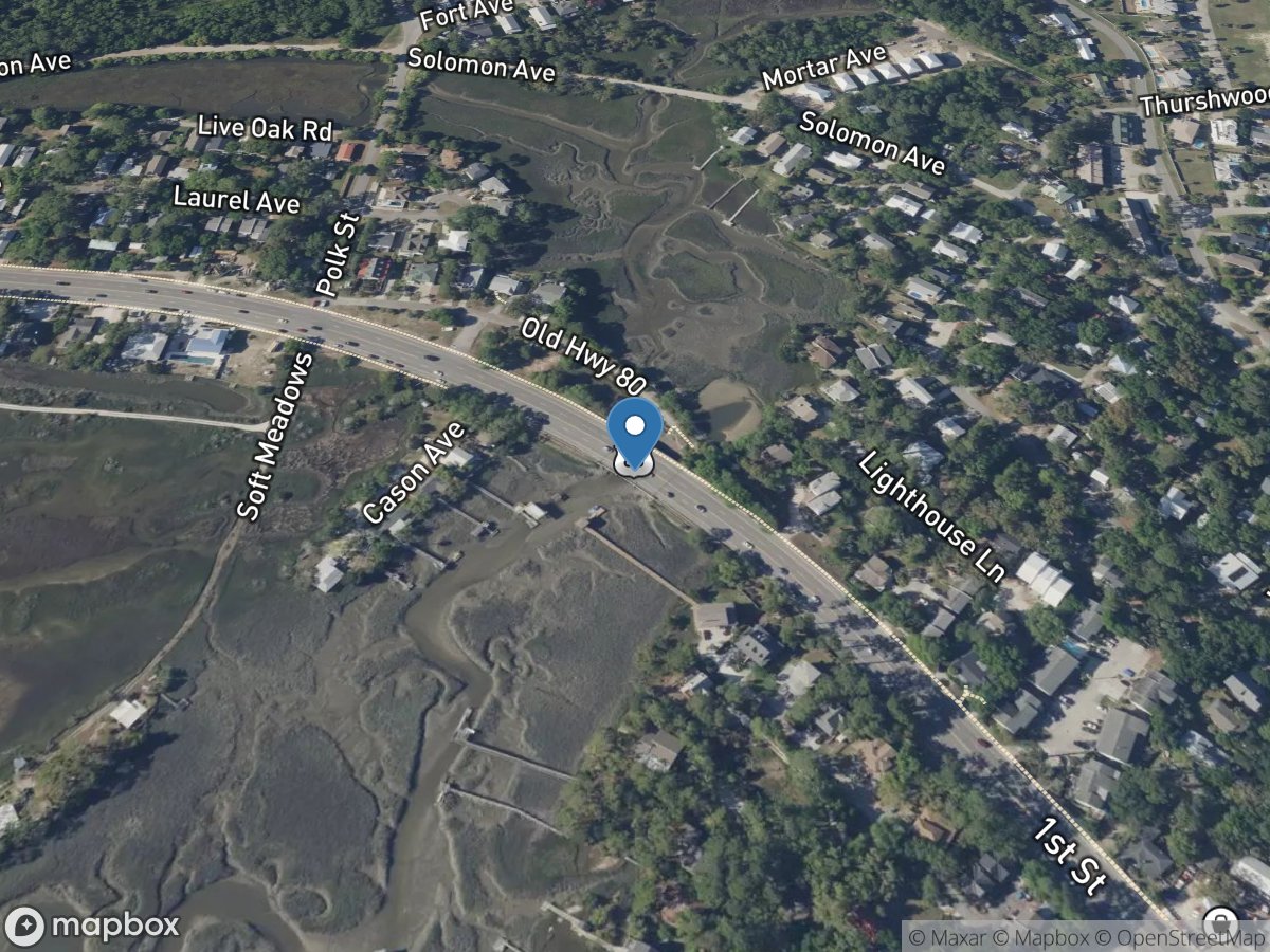 Chimney Creek at US 80 at Tybee Island, GA location