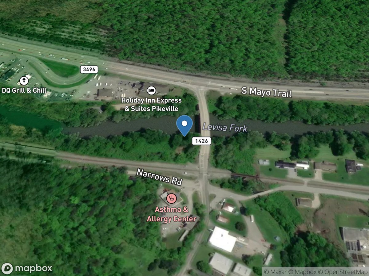 Levisa Fork at Pikeville, KY location