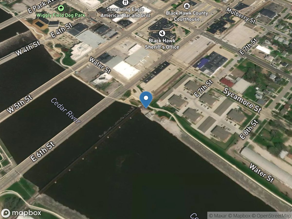 Cedar River at Waterloo, IA location