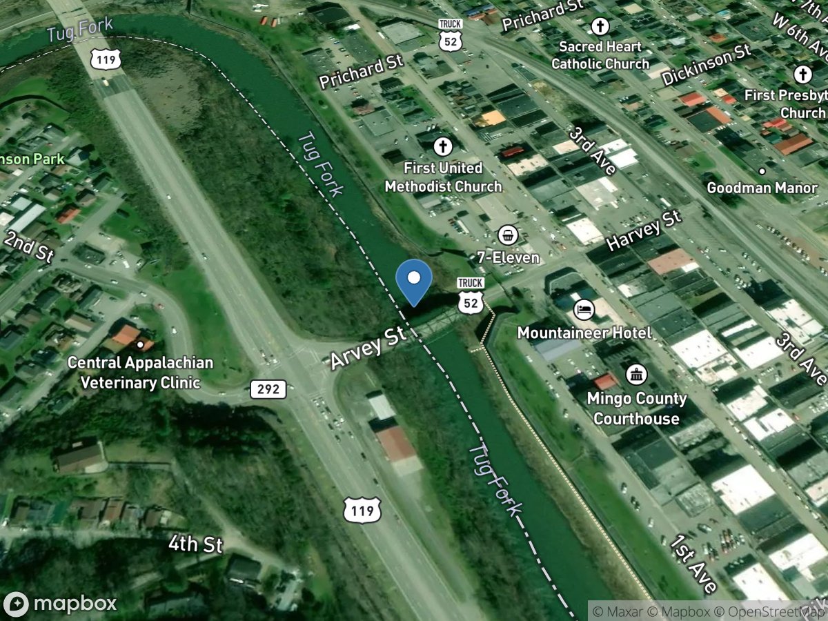 Tug Fork at Williamson, WV location