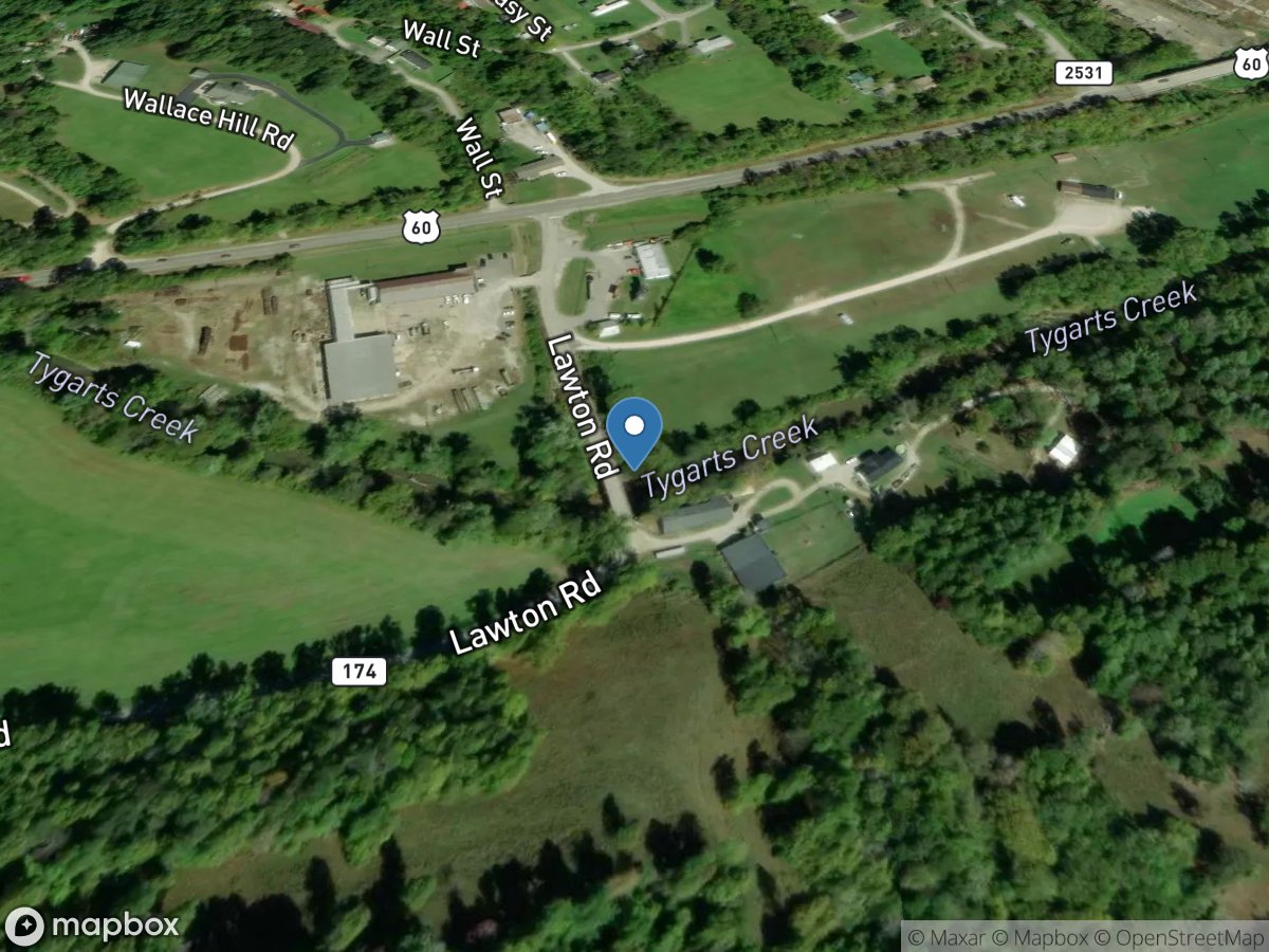 Tygarts Creek at Lawton Road at Olive Hill,KY location