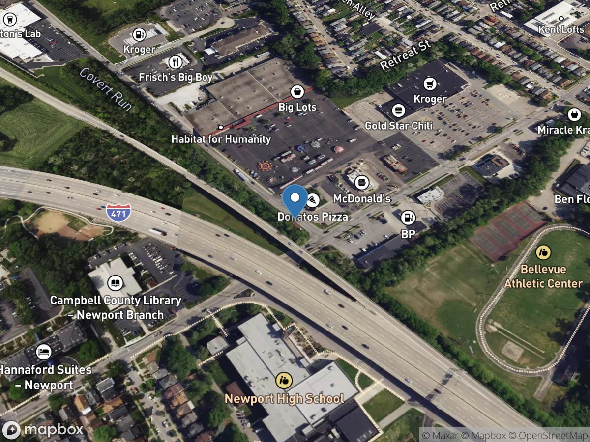 Taylor Creek at Donnermeyer Drive at Bellevue, KY location