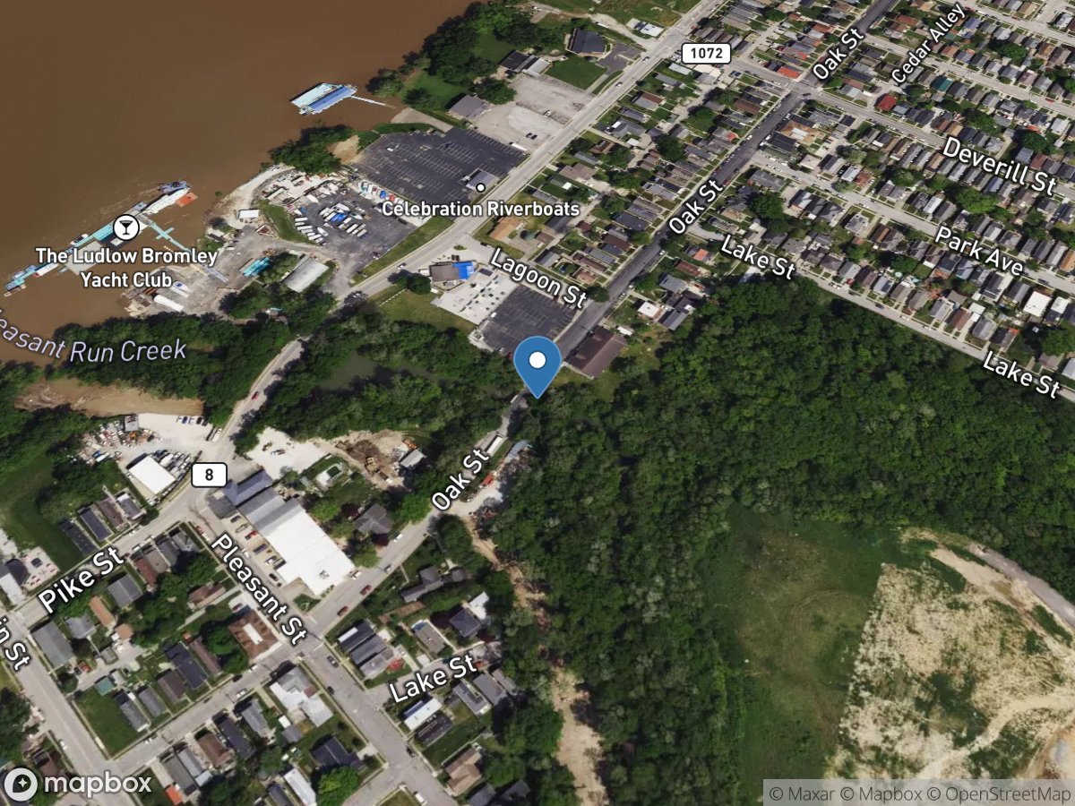 Pleasant Run Creek at Oak Street near Ludlow, KY location