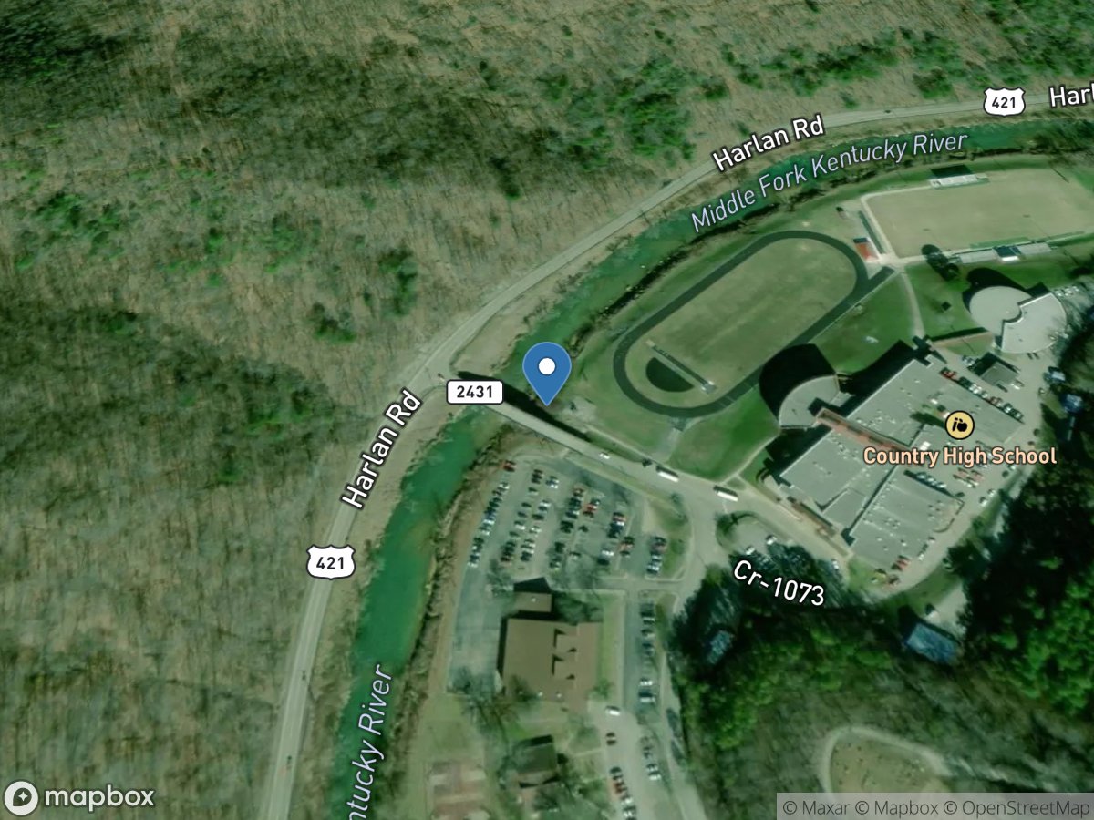 Middle Fork Kentucky River at Highway 2431 at Hyden,KY location