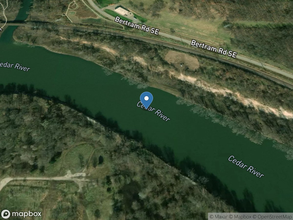 Cedar River below Indian Creek at Cedar Rapids, IA location