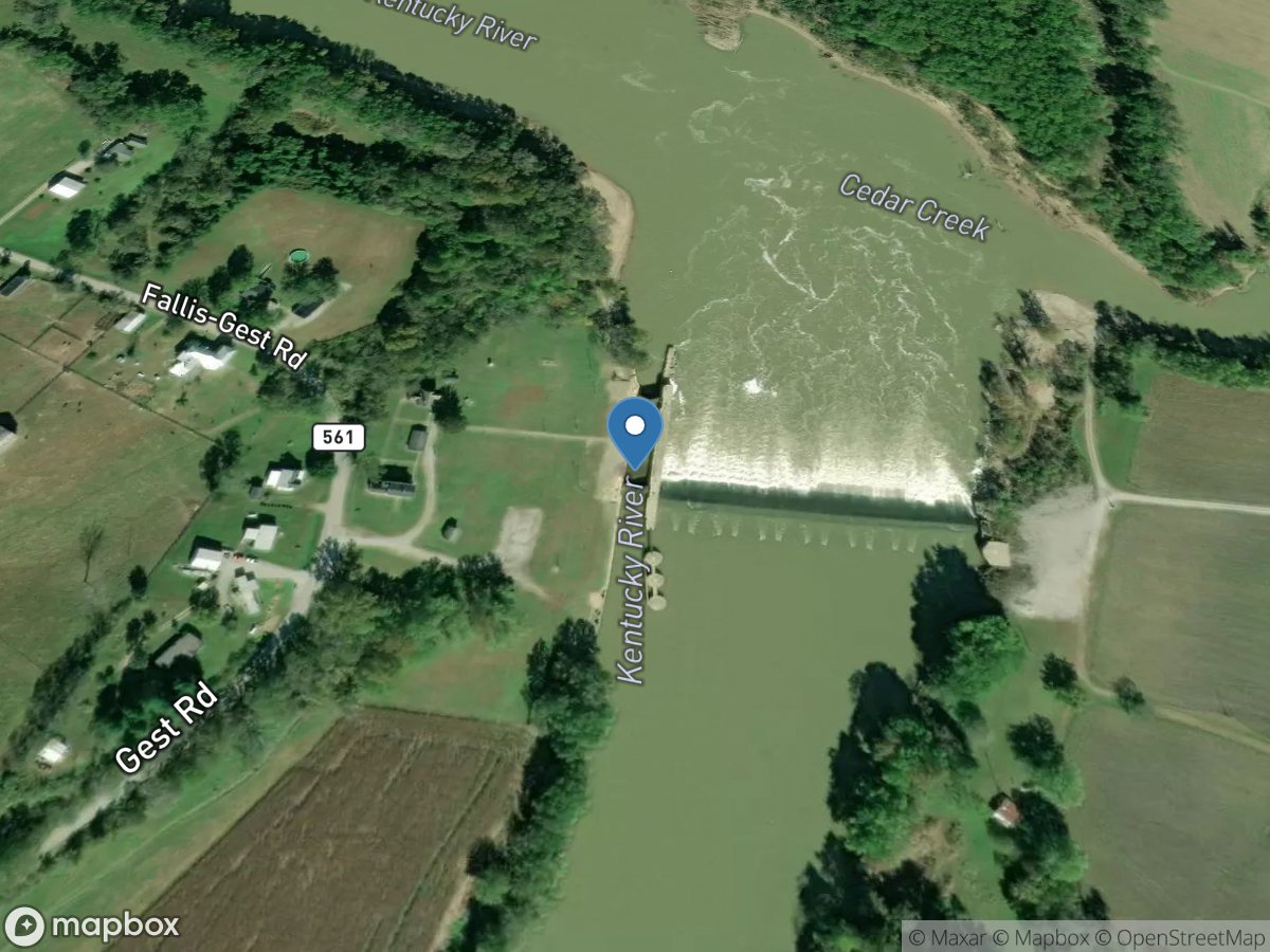 Kentucky River at Lock 3 at Gest, KY location