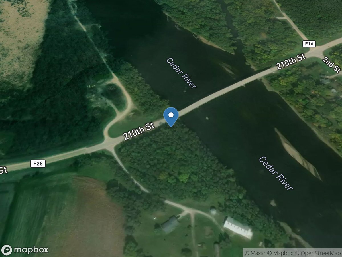 Cedar River at Cedar Bluff, IA location