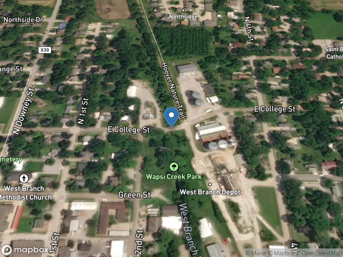 WB Wapsinonoc Creek at College St at West Branch, IA location