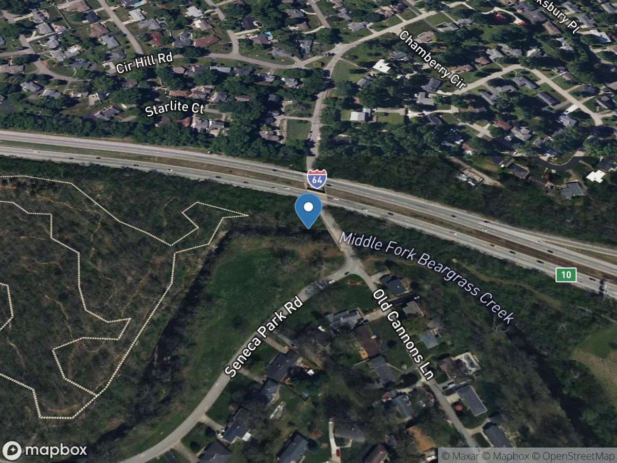 M Fork Beargrass Creek at Old Cannons Lane at Louisville, location