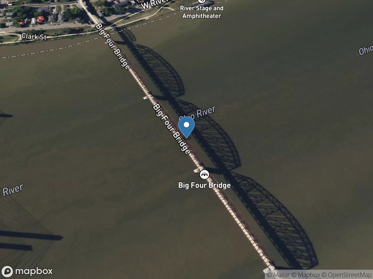 Ohio River at Big Four Bridge at Louisville, KY location