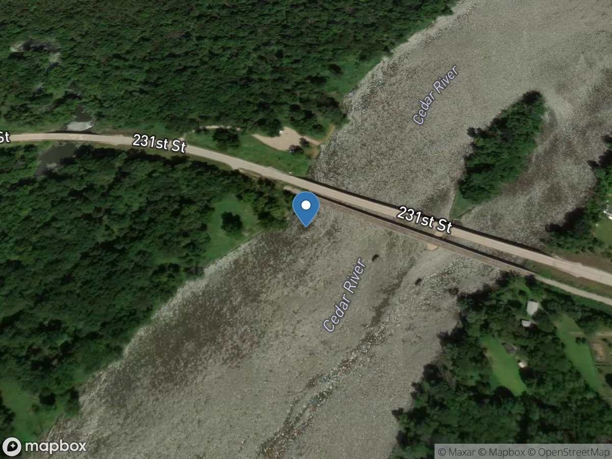 Cedar River near Conesville, IA location