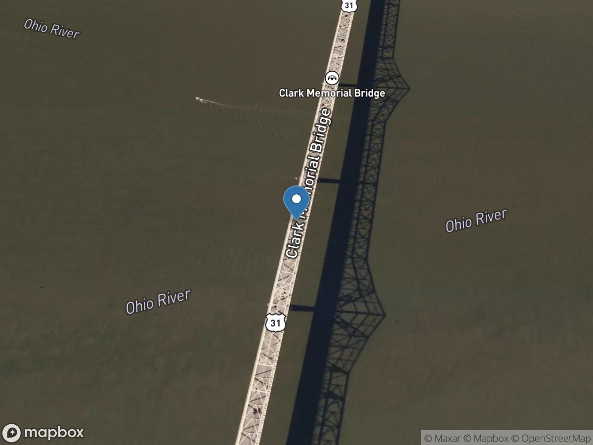 Ohio River at 2nd Street Bridge at Louisville, KY location