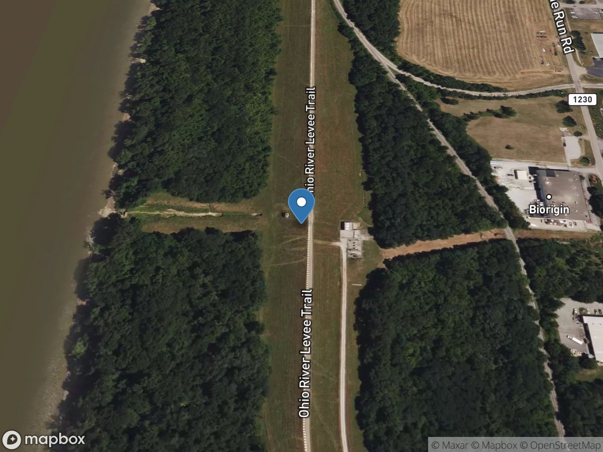 Ohio River below Riverview Pk near Louisville, KY location