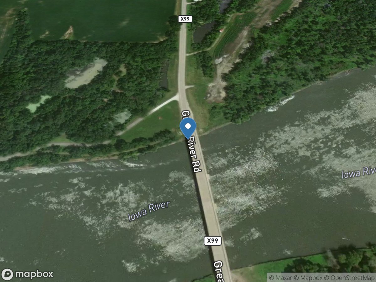 Iowa River at Oakville, IA location