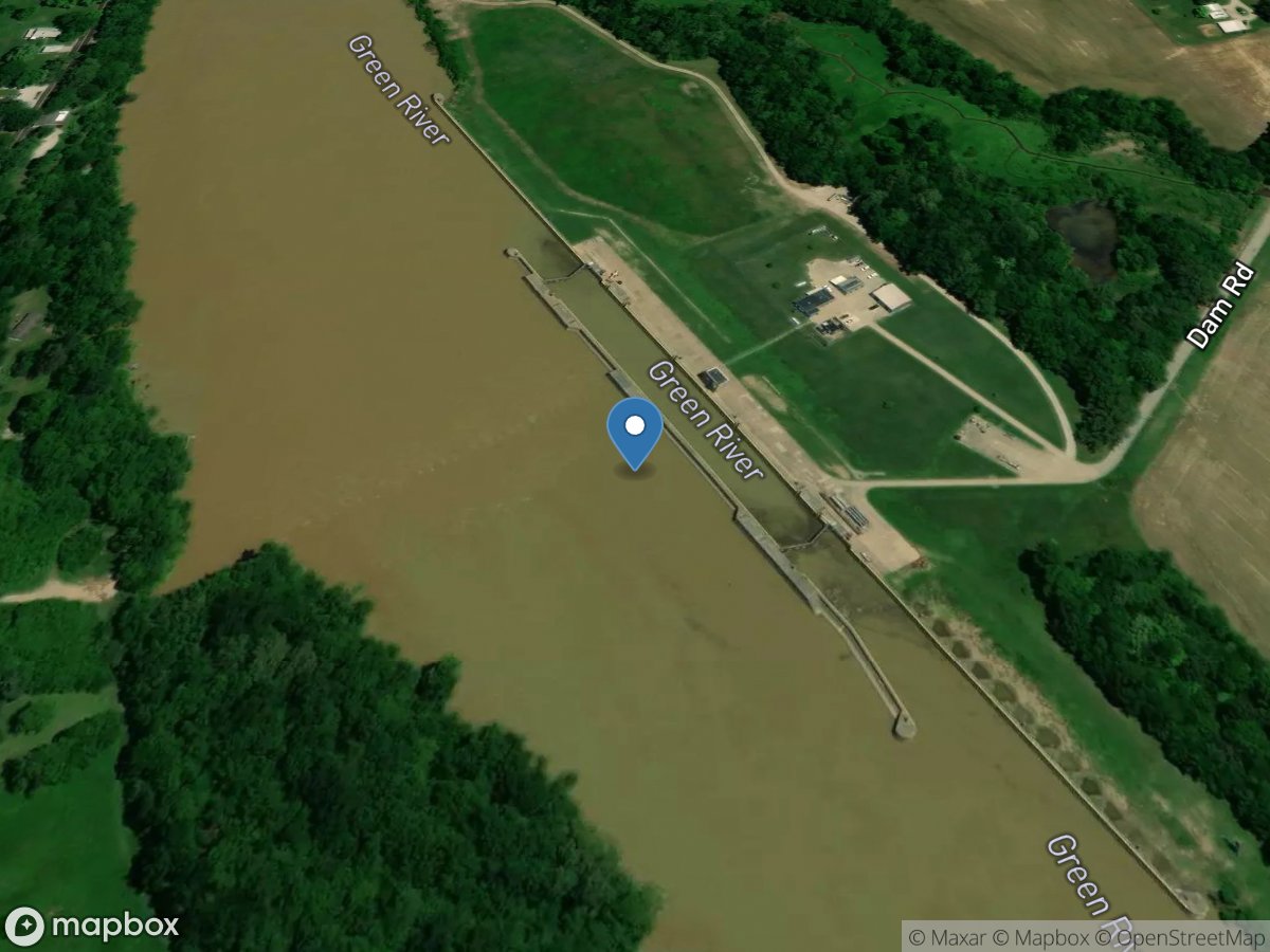 Green River at Lock 1 at Spottsville, KY location