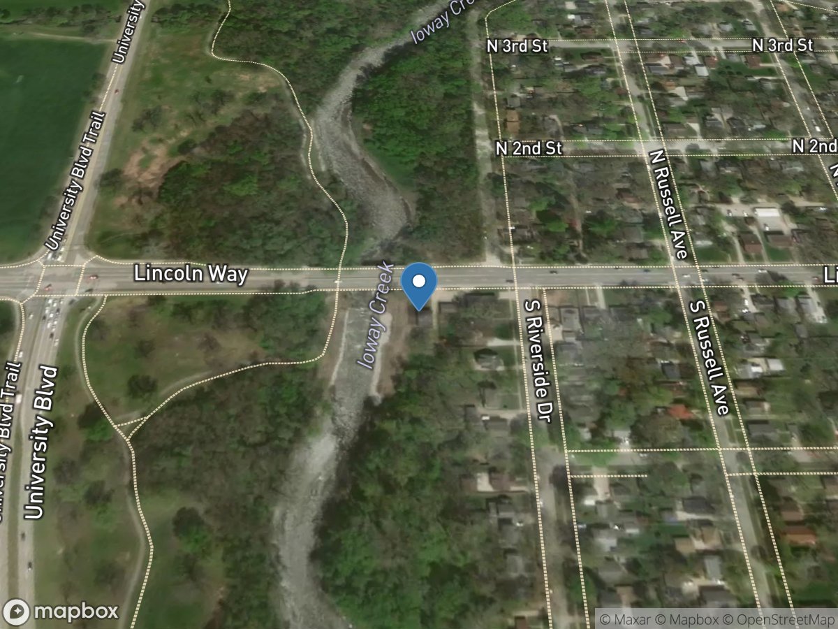 Ioway Creek at Ames, IA location