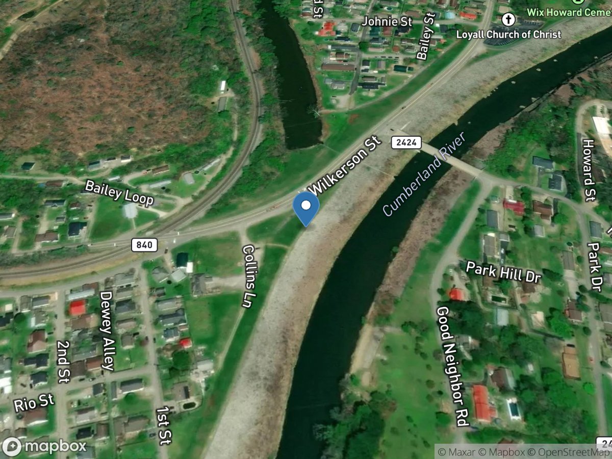 Cumberland River near Harlan, KY location