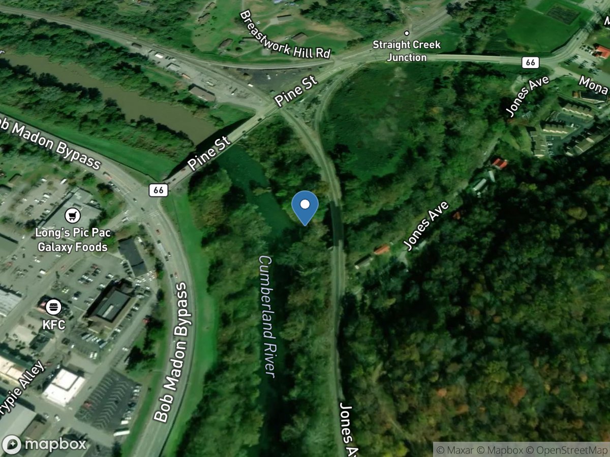 Cumberland River at Pine ST Branch at Pineville, KY location