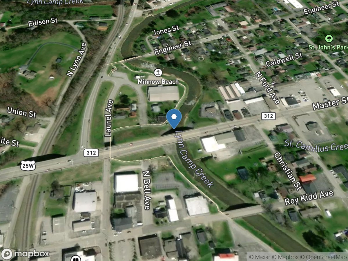 Lynn Camp Creek at Corbin, KY location