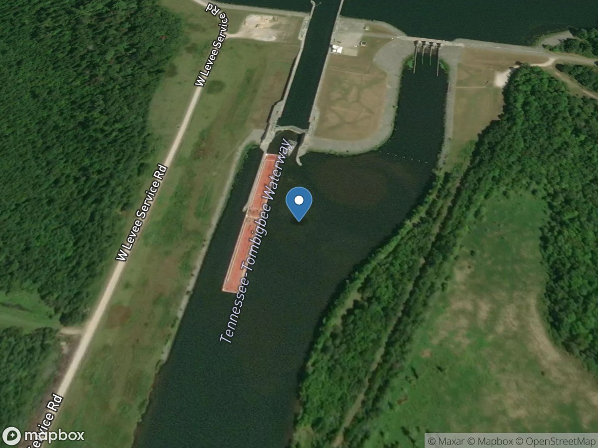 Tenn-Tom Waterway below Rankin L&d near Fulton, MS location