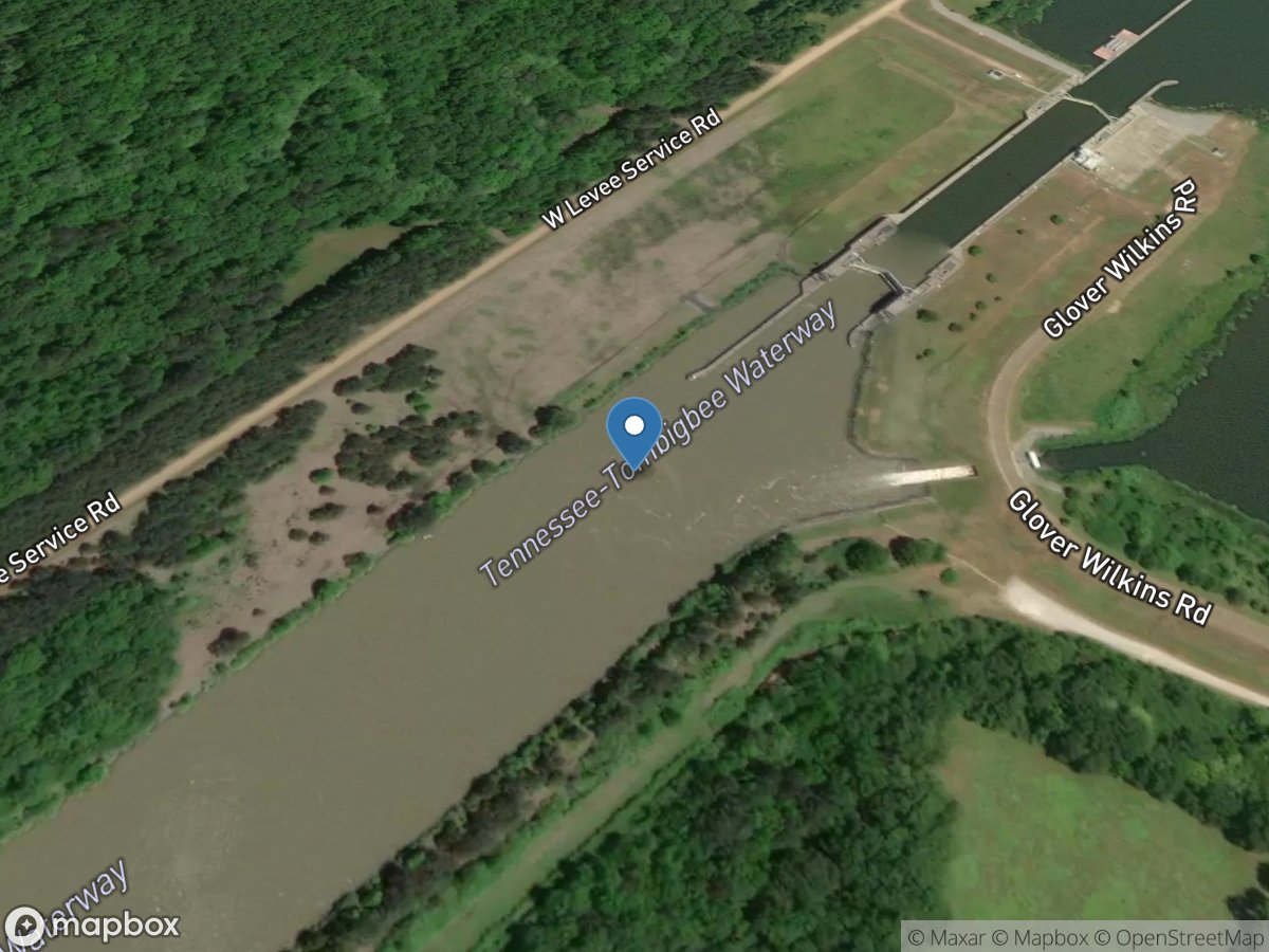 Tenn-Tom Waterway below Wilkins L&d near Smithville, MS location