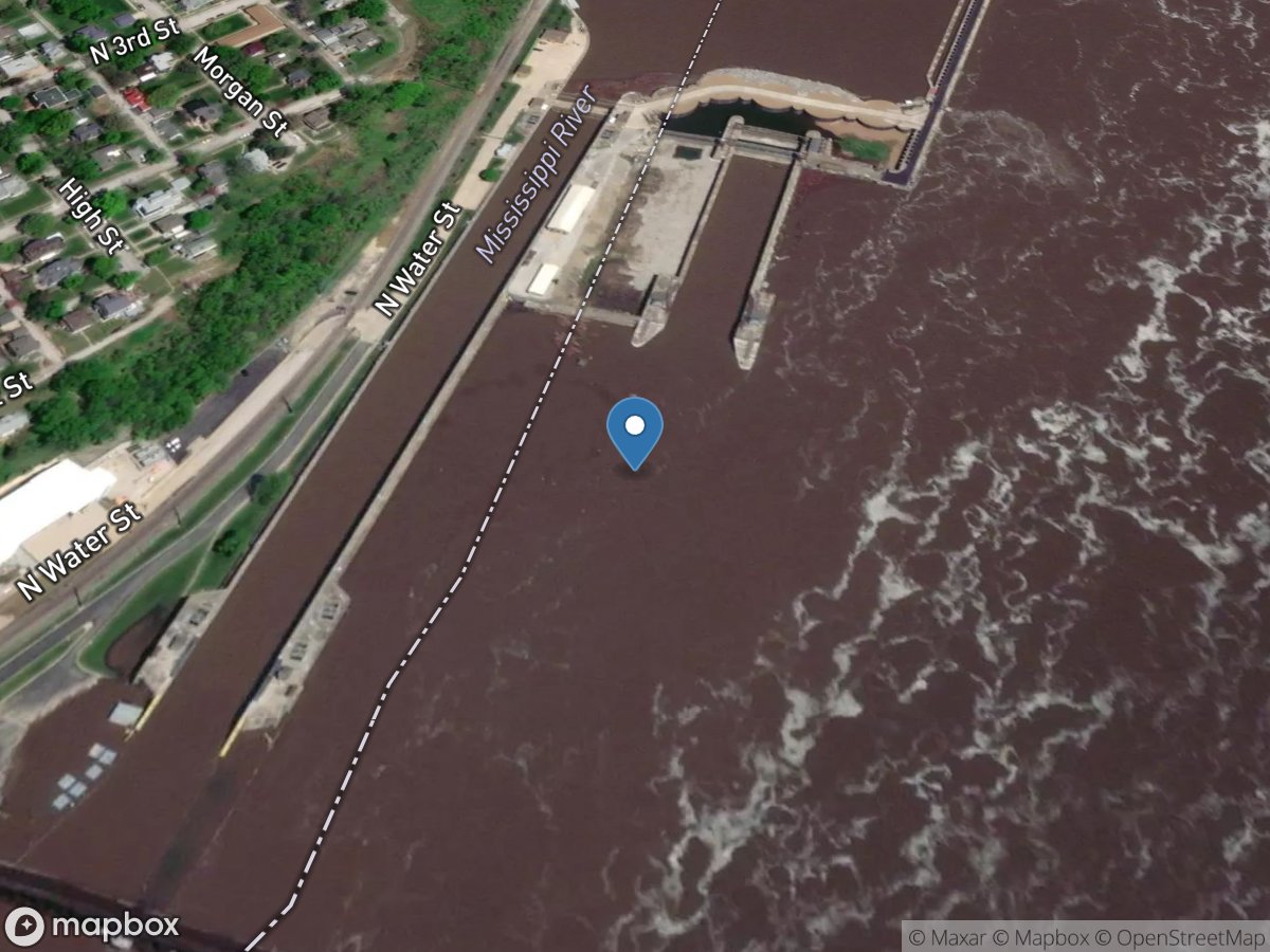 Mississippi River at Keokuk, IA location