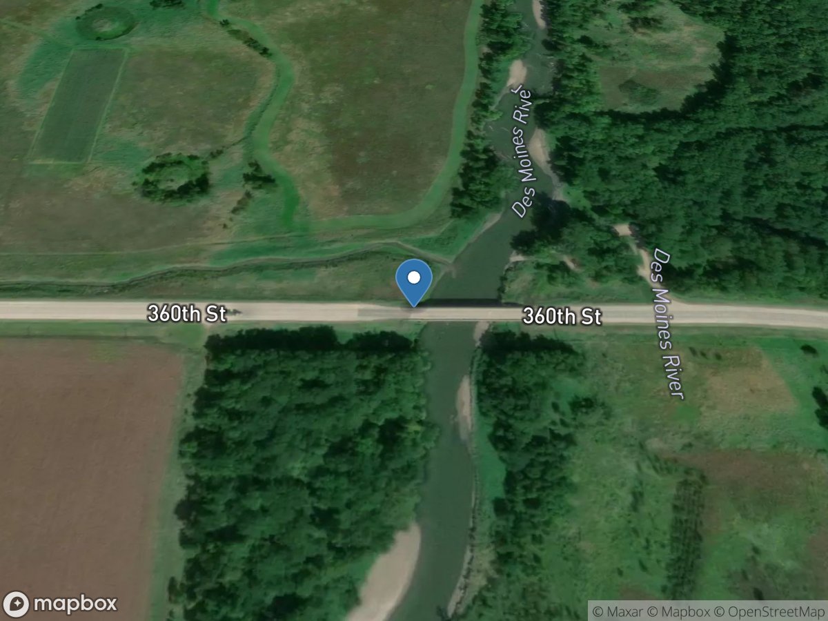 Des Moines River at Emmetsburg, IA location