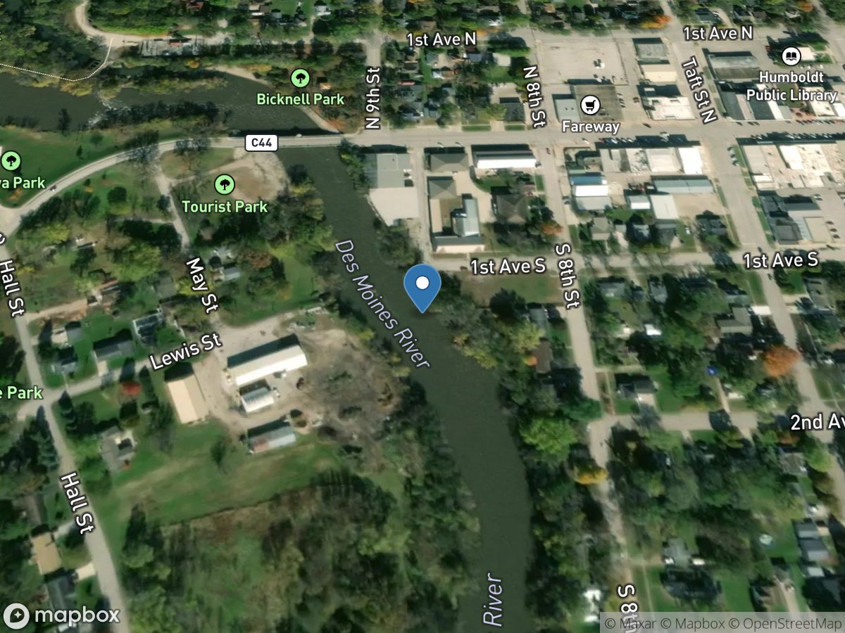 Des Moines River at Humboldt, IA location