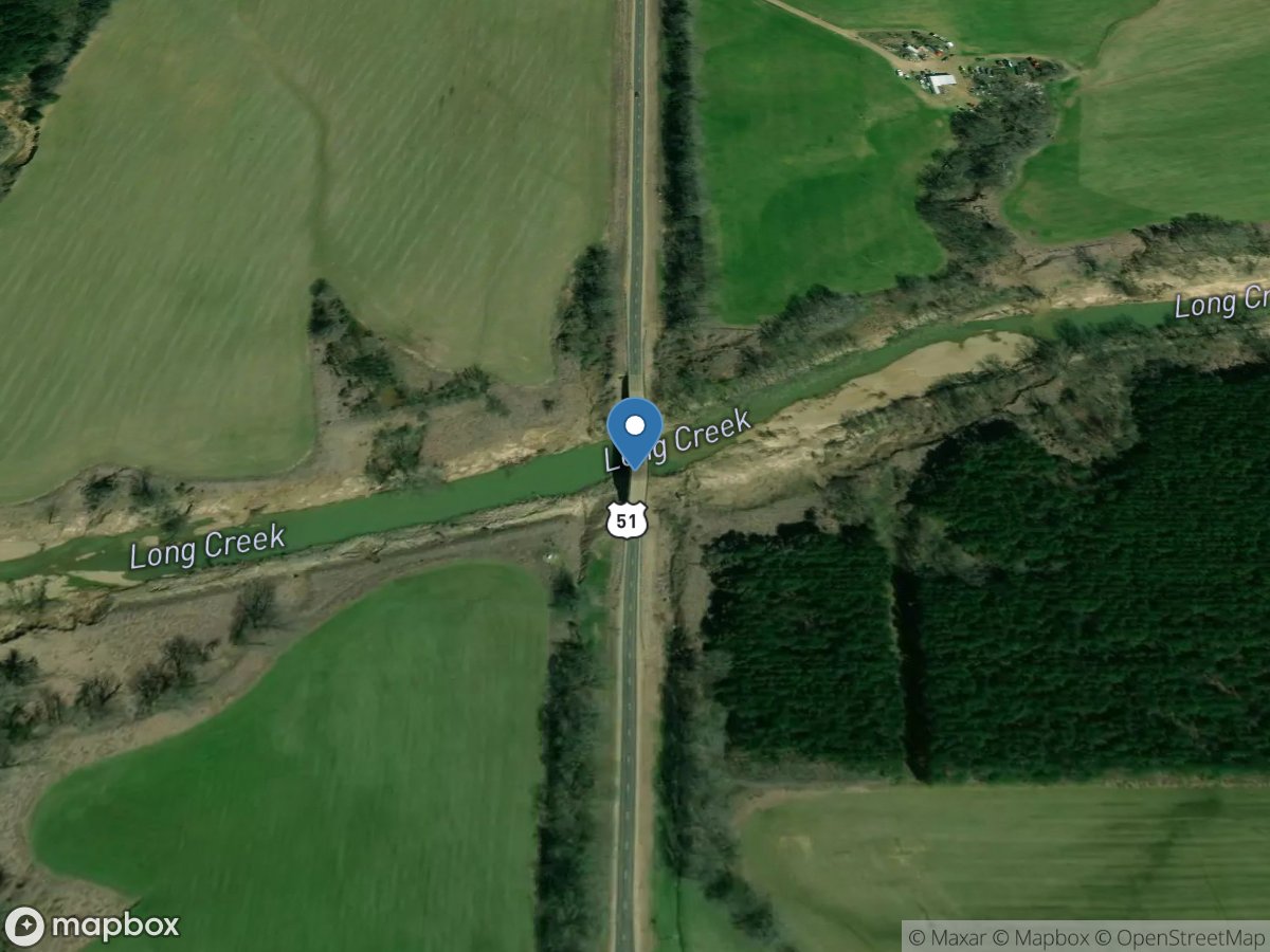 Long Creek at Courtland, MS location