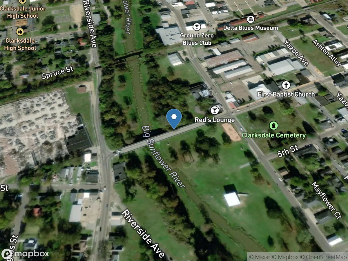 Big Sunflower River at Clarksdale, MS location