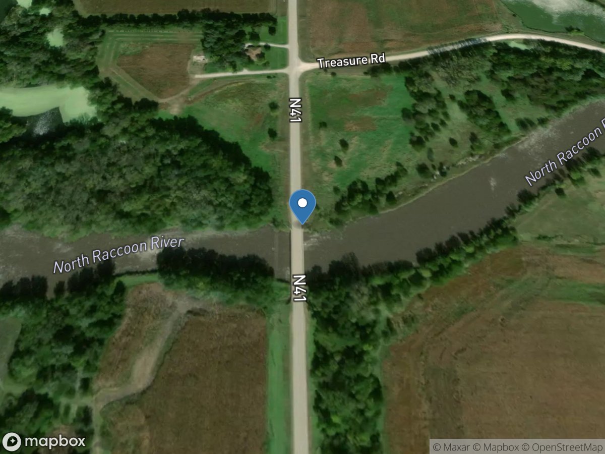 North Raccoon River near Lanesboro, IA location