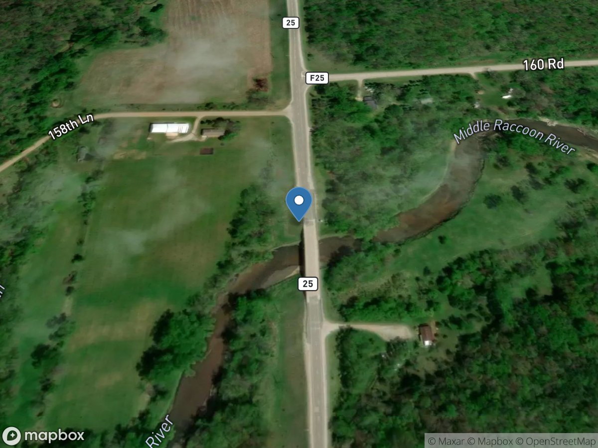 Middle Raccoon River near Bayard, IA location