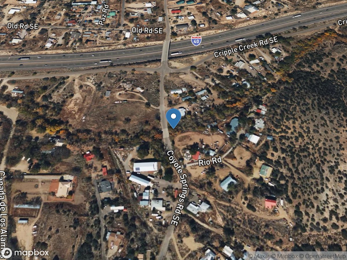 Tijeras Arroyo at Coyote Springs Road near Carnuel, NM location