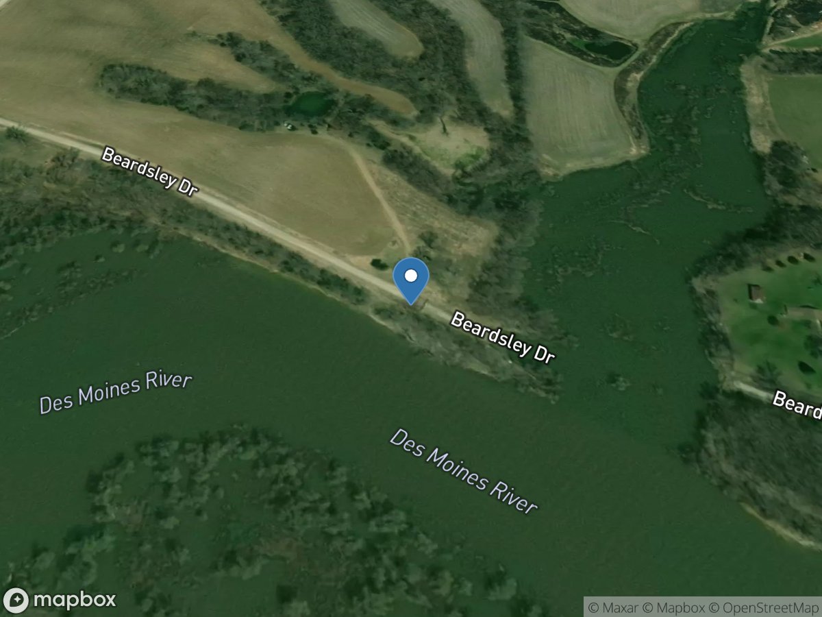 Des Moines River near Swan, IA location