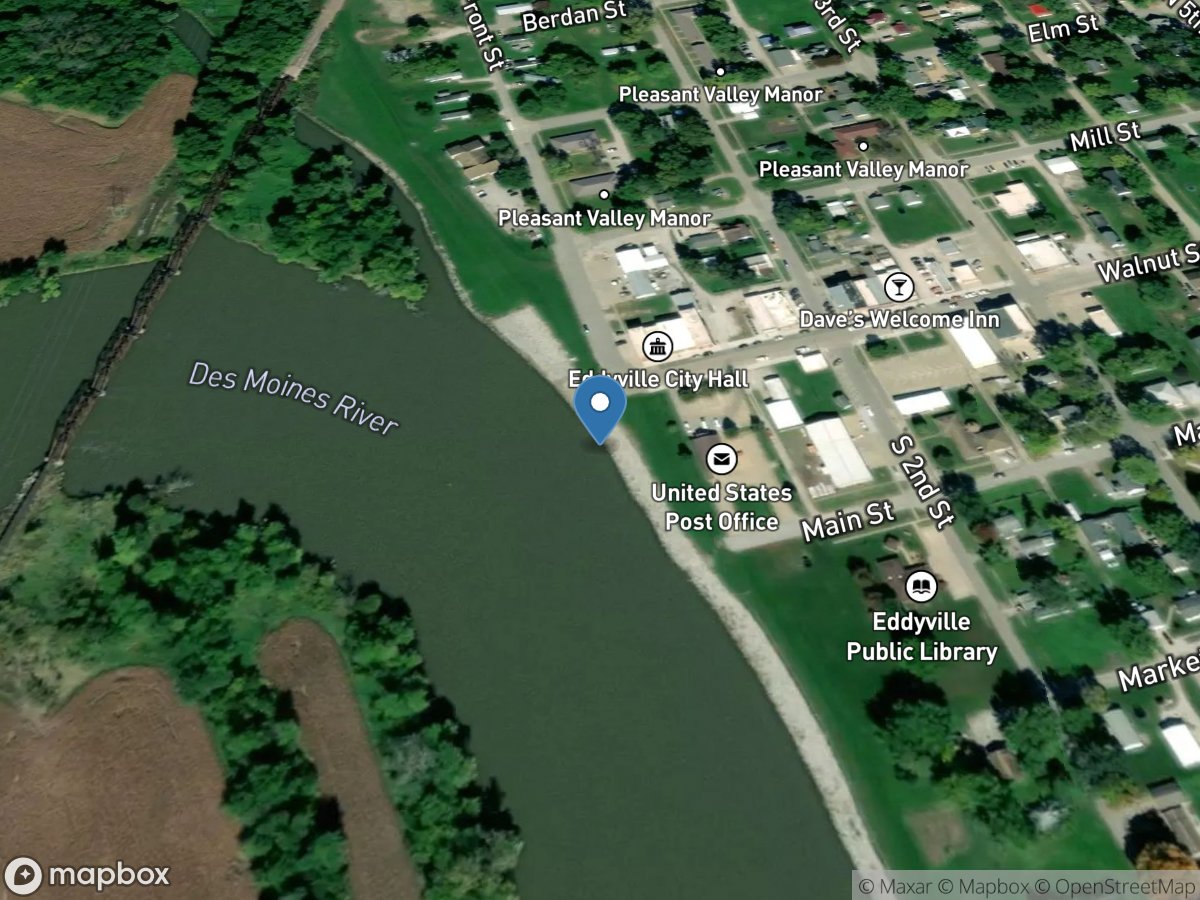 Des Moines River at Eddyville, IA location