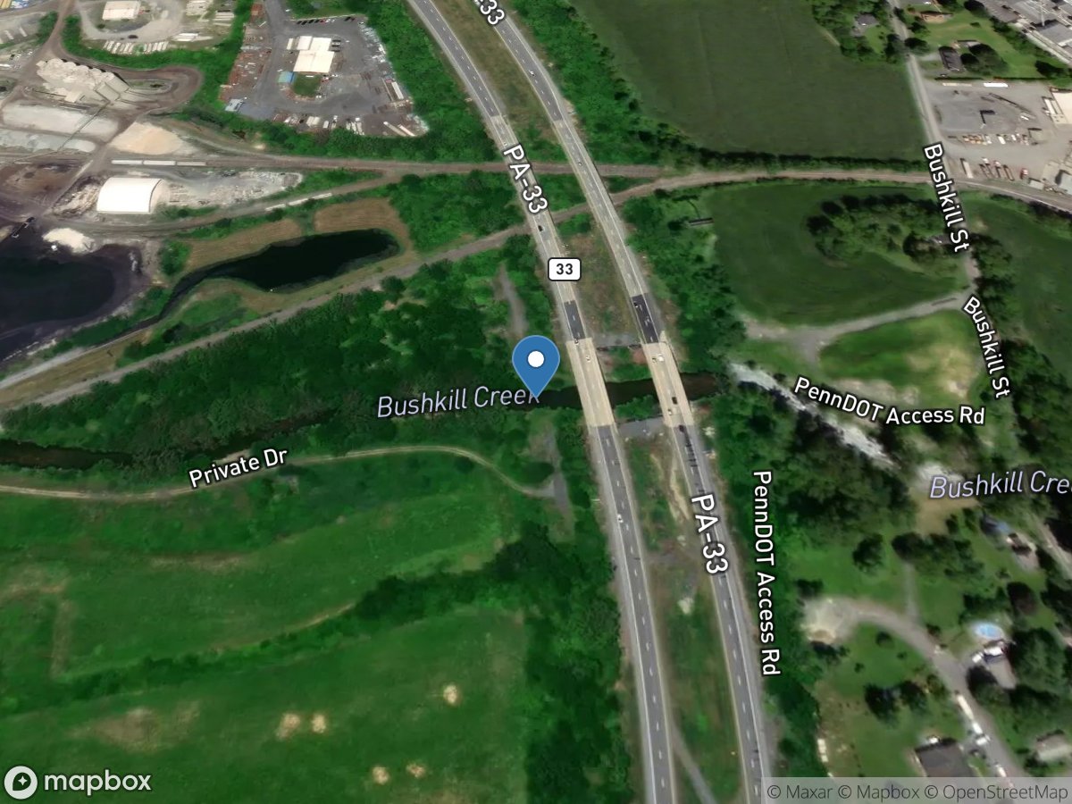 Bushkill Creek ab Rt 33 bridge at Tatamy, PA location