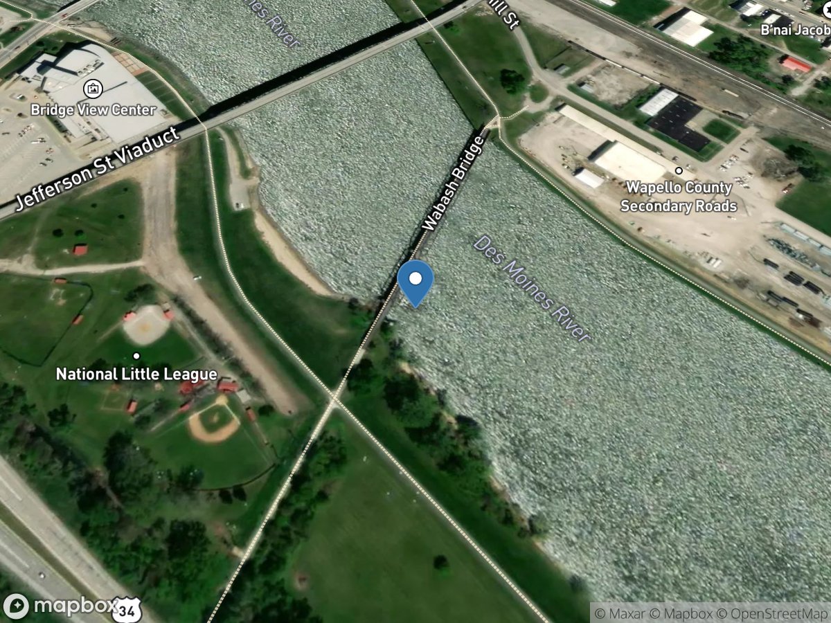 Des Moines River at Ottumwa, IA location