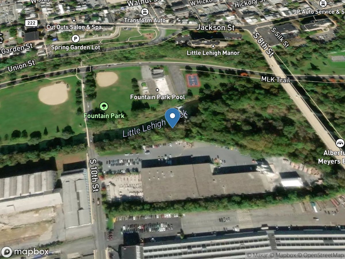 Little Lehigh Creek at Tenth St. Br. at Allentown location