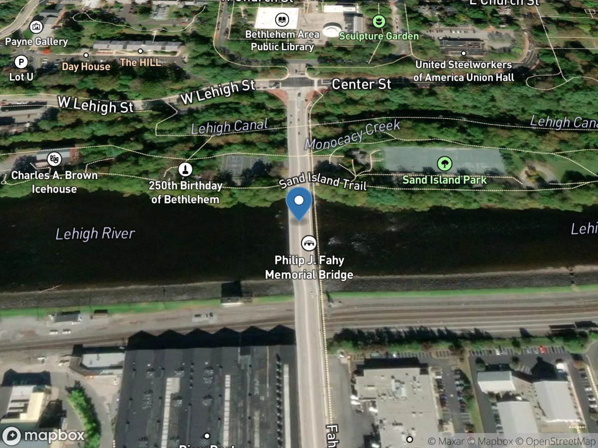 Lehigh River at Bethlehem, PA location