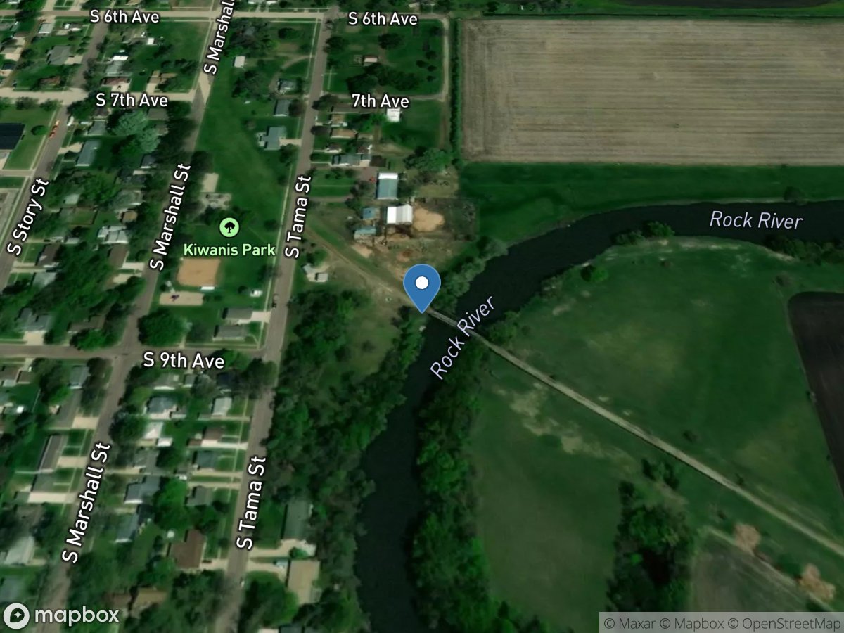 Rock River below Tom Creek at Rock Rapids, IA location