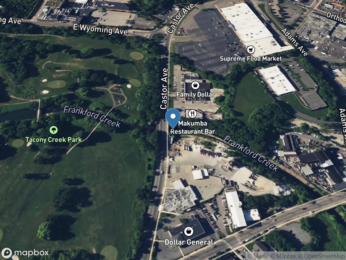 Frankford Creek at Castor Ave, Philadelphia, PA location